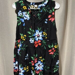 Old Navy Black Knee Length Floral Dress